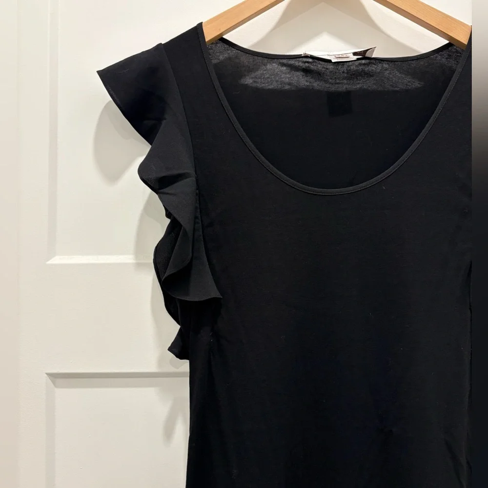 French Connection Black Ruffle Mini Dress - Picture 4 of 4